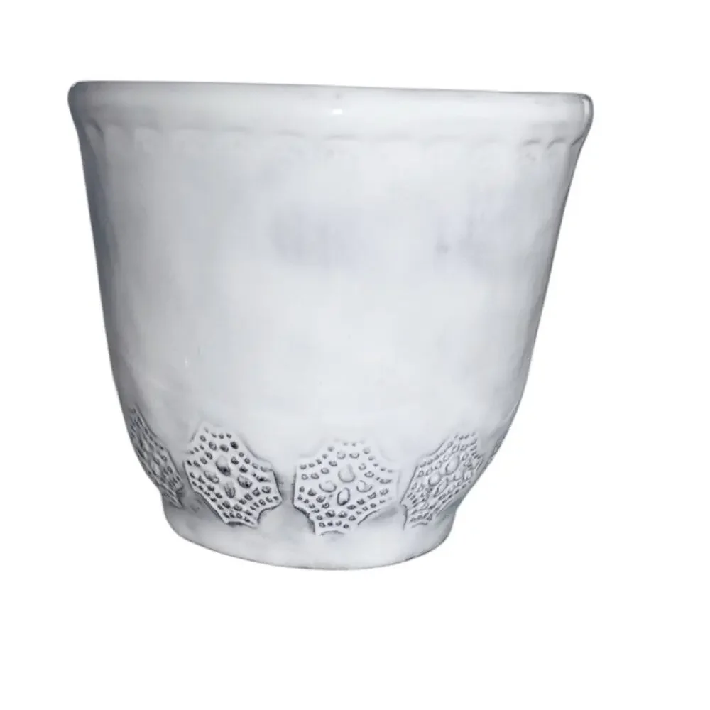 VIETRI INCANTO STONE WHITE-LACE MUG - 3 5/8